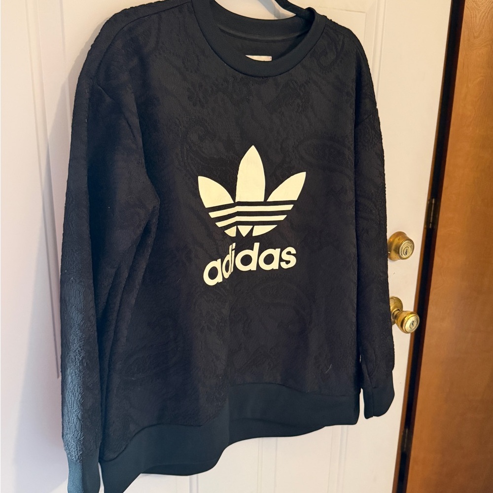 Adidas Black Lace Crewneck Sweatshirt